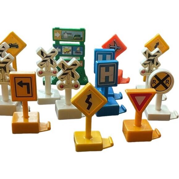 Mattel Fisher Price Geotrax Train Direction Signs Set Of 22 Bright Colors - Picture 4 of 9